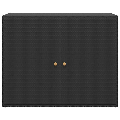 Garden Storage Cabinet Black 100x55.5x80 cm Poly Rattan