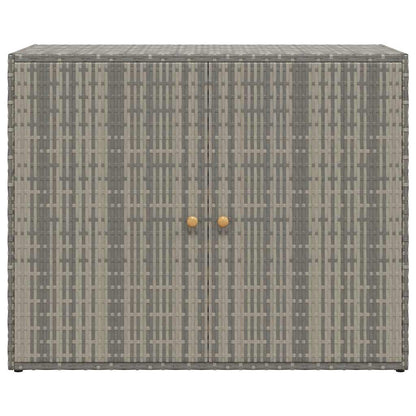 Garden Storage Cabinet Grey 100x55.5x80 cm Poly Rattan