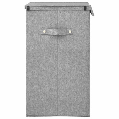 Foldable Laundry Hamper Grey 51x34.5x59 cm Faux Linen Fabric