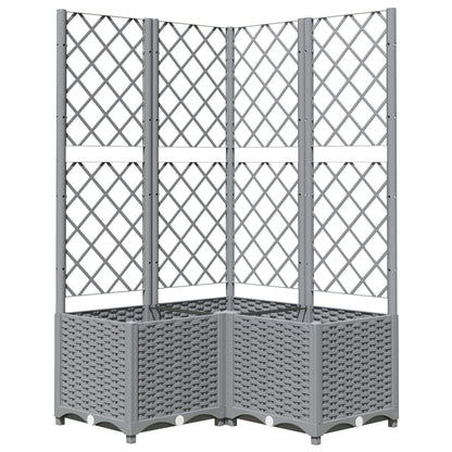 Garden Planter with Trellis Light Grey 80x80x136 cm PP