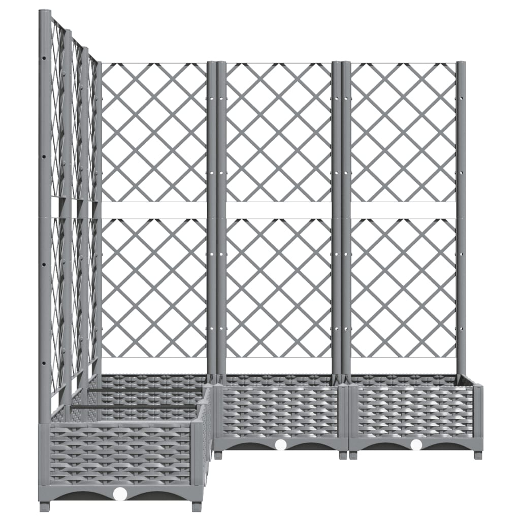 Garden Planter with Trellis Light Grey 120x120x121.5 cm PP
