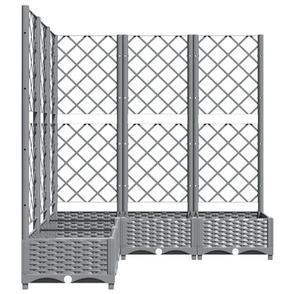 Garden Planter with Trellis Light Grey 120x120x121.5 cm PP