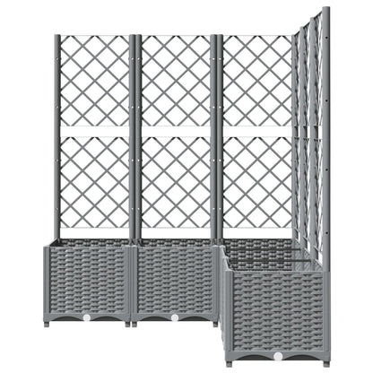 Garden Planter with Trellis Light Grey 120x120x136 cm PP