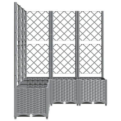 Garden Planter with Trellis Light Grey 120x120x136 cm PP