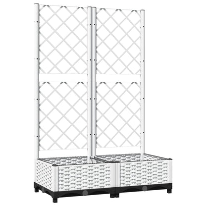 Garden Planter with Trellis White 80x40x121.5 cm PP