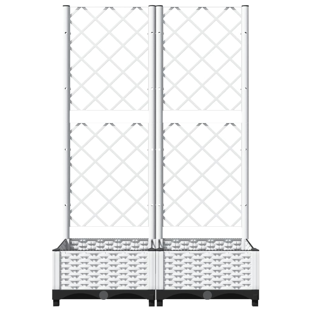 Garden Planter with Trellis White 80x40x121.5 cm PP