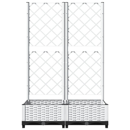 Garden Planter with Trellis White 80x40x121.5 cm PP