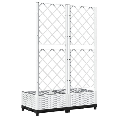 Garden Planter with Trellis White 80x40x121.5 cm PP