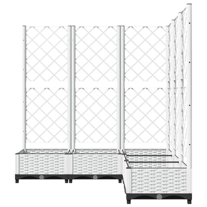 Garden Planter with Trellis White 120x120x121.5 cm PP