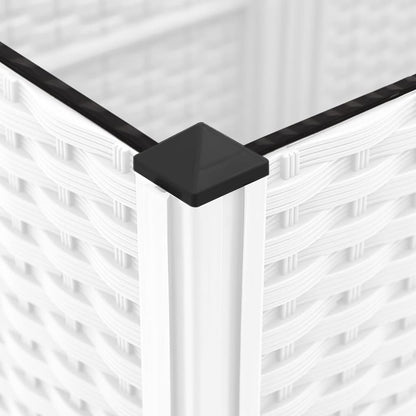 Garden Planter with Trellis White 120x120x121.5 cm PP