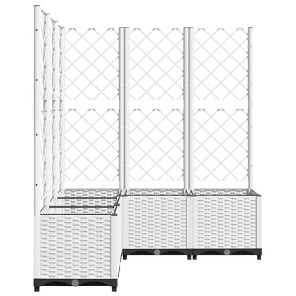 Garden Planter with Trellis White 120x120x136 cm PP