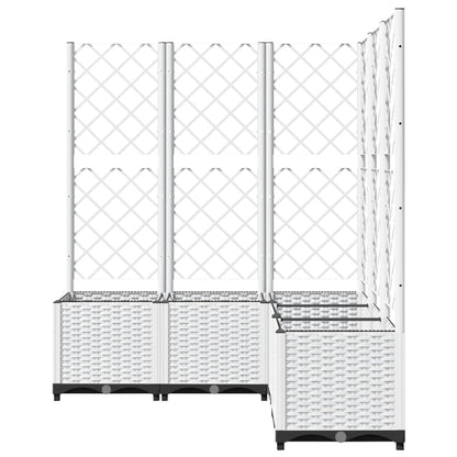 Garden Planter with Trellis White 120x120x136 cm PP