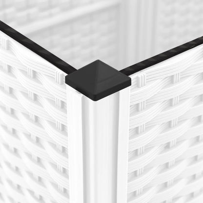 Garden Planter with Trellis White 120x120x136 cm PP