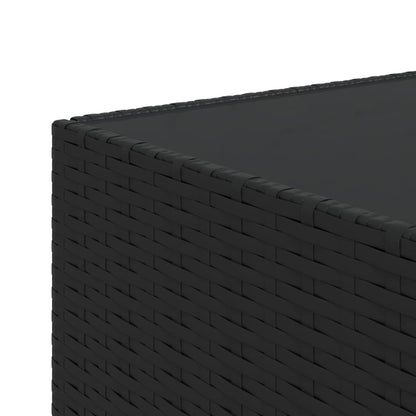 Square Garden Coffee Table Black 50x50x30 cm Poly Rattan