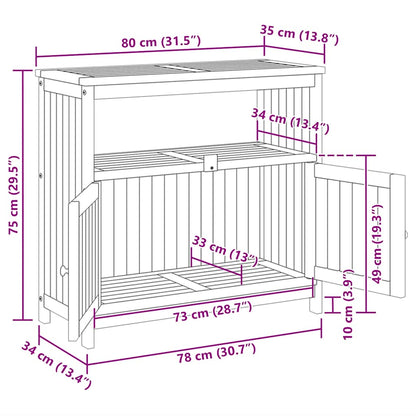 Garden Console Table 80x35x75 cm Solid Wood Acacia