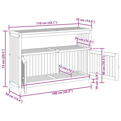 Garden Console Table 110x35x75 cm Solid Wood Acacia