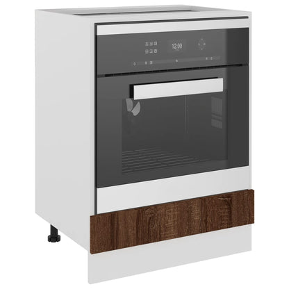 Oven Cabinet Lyon Brown Oak 60x46x81.5 cm Engineered Wood