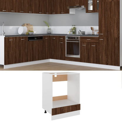 Oven Cabinet Lyon Brown Oak 60x46x81.5 cm Engineered Wood
