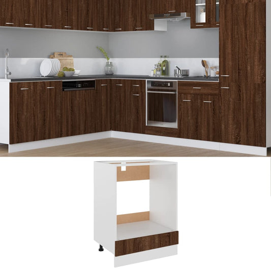 Oven Cabinet Lyon Brown Oak 60x46x81.5 cm Engineered Wood