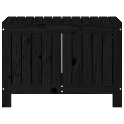 Garden Storage Box Black 76x42.5x54 cm Solid Wood Pine