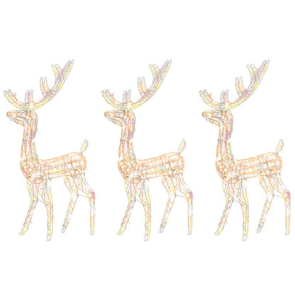 Acrylic Reindeer Christmas Decorations 3 pcs 120cm Multicolour