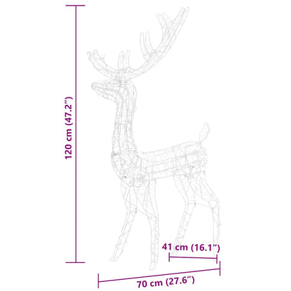 Acrylic Reindeer Christmas Decorations 3 pcs 120cm Multicolour