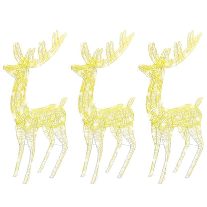 XXL Acrylic Christmas Reindeers 250 LED 3 pcs 180 cm Warm White