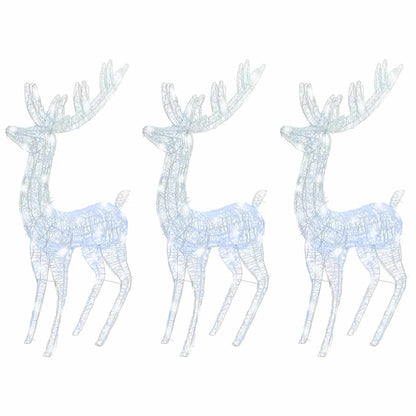 XXL Acrylic Christmas Reindeers 250 LED 3 pcs 180 cm Cold white