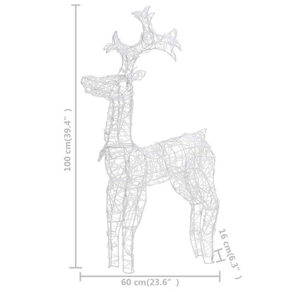 Reindeer Christmas Decorations 2 pcs 60x16x100 cm Acrylic