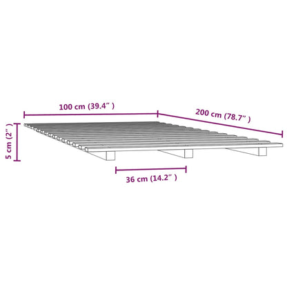 Bed Frame without Mattress Black 100x200 cm Solid Wood Pine