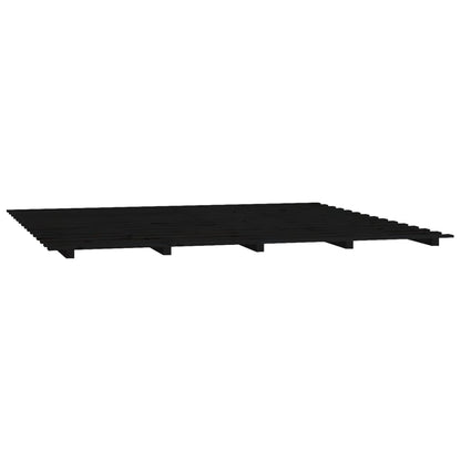 Bed Frame without Mattress Black 200x200 cm Solid Wood Pine