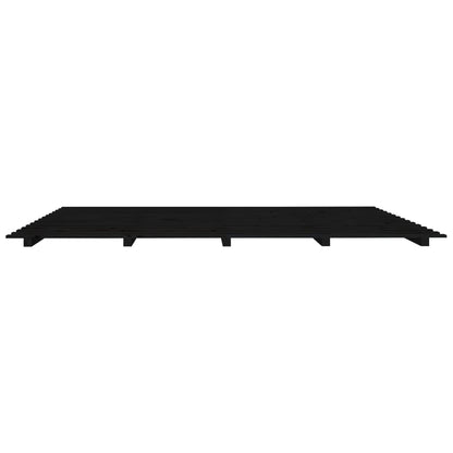 Bed Frame without Mattress Black 200x200 cm Solid Wood Pine