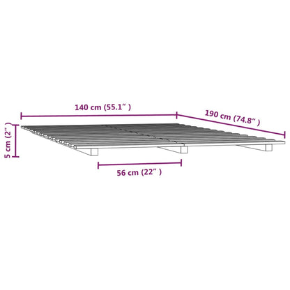 Bed Frame without Mattress White 140x190 cm Solid Wood Pine