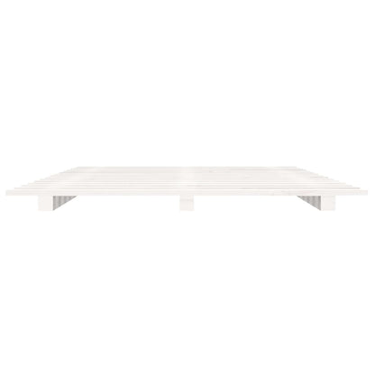 Bed Frame without Mattress White 135x190 cm Double Solid Wood Pine
