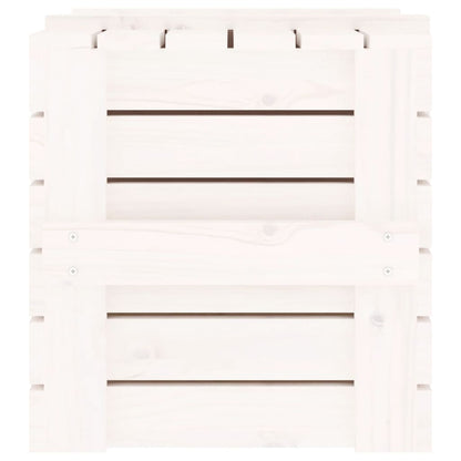 Storage Box White 58x40.5x42 cm Solid Wood Pine