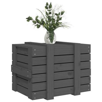 Storage Box Grey 58x40.5x42 cm Solid Wood Pine