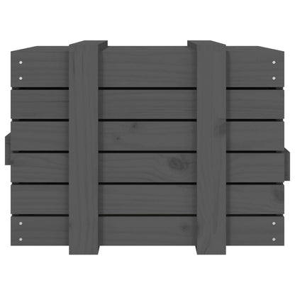 Storage Box Grey 58x40.5x42 cm Solid Wood Pine