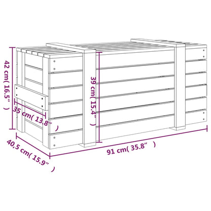 Storage Box Grey 91x40.5x42 cm Solid Wood Pine