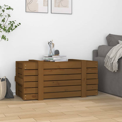 Storage Box Honey Brown 91x40.5x42 cm Solid Wood Pine