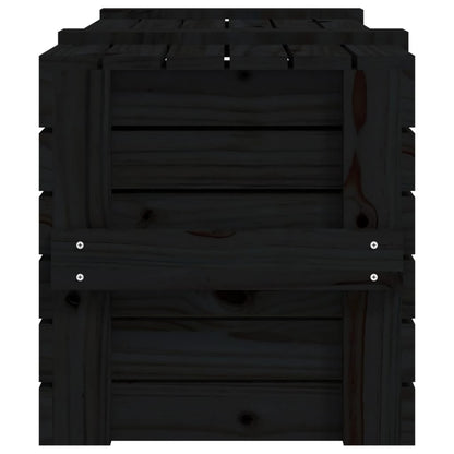 Storage Box Black 91x40.5x42 cm Solid Wood Pine