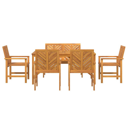 Garden Dining Set 6 pcs Brown 150 x 90 x 74 cm