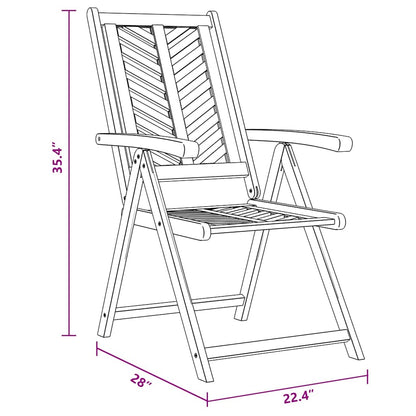 Reclining Chair 4 pcs Brown 57 x 71 x 90cm Wood