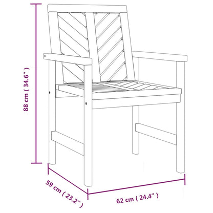 Garden Dining Chairs 3 pcs Solid Wood Acacia
