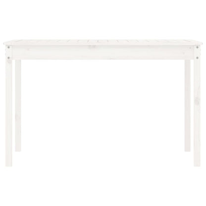 Garden Table White 121x82.5x76 cm Solid Wood Pine