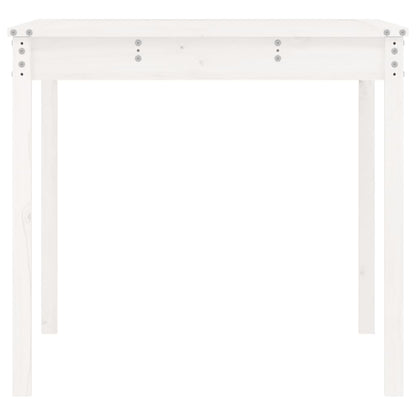 Garden Table White 121x82.5x76 cm Solid Wood Pine