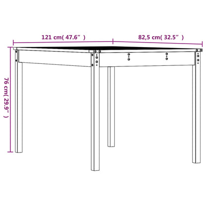 Garden Table 121x82.5x76 cm Solid Wood Douglas