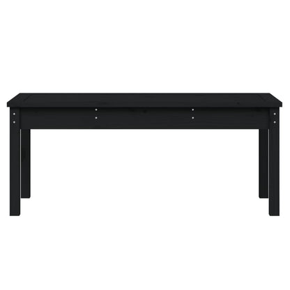 Garden Bench Black 109x44x45 cm Solid Wood Pine