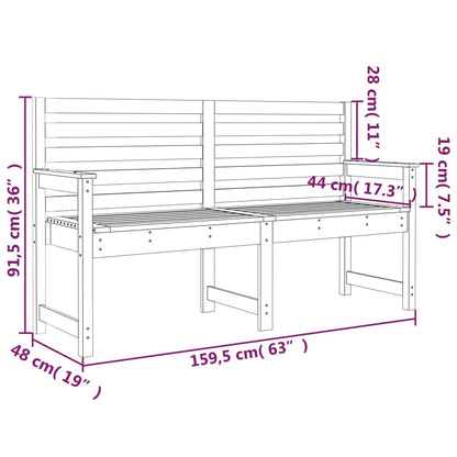 Garden Bench Honey Brown 159.5x48x91.5 cm Solid Wood Pine