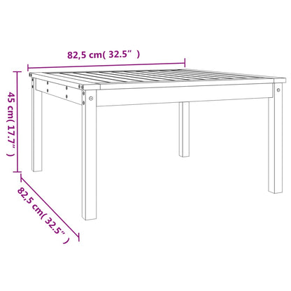 Garden Table Grey 82.5x82.5x45 cm Solid Wood Pine