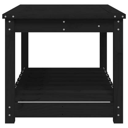 Garden Table Black 82.5x50.5x45 cm Solid Wood Pine